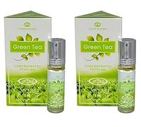 Green Tea Concentrated Perfume Oil 6ml - Long-Lasting, Alcohol-Free Roll-On, Pack of 2