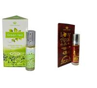 Green Tea & Love Apple Concentrated Perfume Oil Pack of 2 | Long-Lasting Alcohol-Free Attar for Men & Women | 6ml Each Roll-On