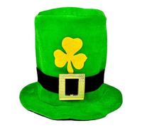 Green Top Hat, Leprechaun Costume Hat, Saint Patricks Day Party Hats with Gold Buckle, Irish Festival Dress Accessory for Teens Adults, Costume Hats, Party Wear for Celebrations Events Cosplay