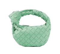 (Green)Tote Bag Woven Handbag Pu Leather Women's Shoulder Wallet Large Volume Braided Bag