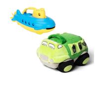 Green Toys Ensemble peluche et sous-marin de camion de recyclage - Ensemble de jeu pour bain et véhicule