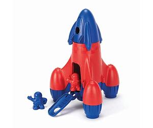 Green Toys Rocket with 2 Astronauts Toy Vehicle Playset, Blue/Red
