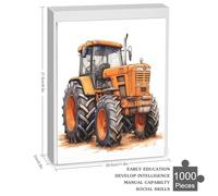 Green Tracteur Puzzles 1000 Pièces Adultes, Puzzle en Bois Jeux D'adresse pour Toute La Famille,Jeu De Team Building 78×53cm