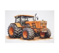 Green Tracteur Puzzles 1000 Pièces Adultes, Puzzle en Bois Jeux D'adresse pour Toute La Famille,Jeu De Team Building,Cadeau pour Les Amis Ou Les Amants, （75×50cm）