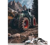 Green Tracteur Puzzles en Bois pour Adultes 300 Pièces Décoration Family Games Cadeaux d'anniversaire pour Jeux Éducatifs Relaxation Et Sagesse 300pcs (40x28cm)