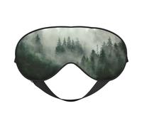 Green Tree Misty Landscape Print Fonctionnalité Masque pour les yeux Confortable Sangle Réglable Sieste Nuit Voyage Camping Yoga Relax