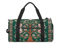Green Tree of Life Sac de sport pour femme et homme avec compartiment à chaussures étanche Sac de voyage Sac de sport pour le sport, les gymnases, le yoga, Arbre de vie vert, Taille unique