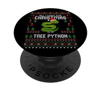 Green Tree Python Pull de Noël Moche Serpent de Noël PopSockets PopGrip Adhésif