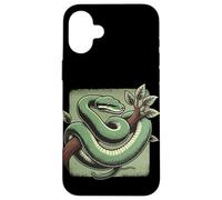 Green Tree Python Reptile Embrassant la Nature Coque pour iPhone 16 Plus