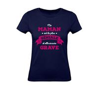 Green Turtle T-Shirts Cadeau Fete des Meres Maman Géniale Femme Tshirt Anniversaire Mamans Cadeaux Large Marine