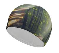 Green Under The Sunshine Bonnet de bain confortable pour la réduction de la traînée et la protection des cheveux Durable Doux Élastique Garde la coiffure inchangée pour homme et femme