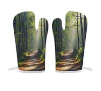 Green Under The Sunshine Mini gant de cuisine antidérapant résistant à la chaleur Gants de cuisine doux et confortables à suspendre Gants de cuisine Gants de cuisine 1 paire