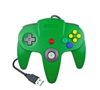 (Green) USB N64 Controller, Wired PC Gamepad for Windows, Compatible with N64 Emulators, Retro Gaming Controller