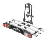 Green Valley 160668 Porte-Vélos Plateforme sur Attelage Voiture Tilting - 3 Vélos Classiques (2 Électriques VAE Max) - Pliable, Inclinable & Sécurisé - 60kg