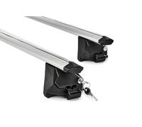 Lot de 2 Barres de toit - GREEN VALLEY - EDGE 112cm - Aluminium - Railing fermé - Maxi 100 kg - Gris