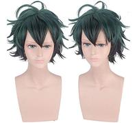 Green Valley Ikuhisa Cos Perruque pour Halloween et fête de Noël Noir Vert Dégradé Bouclés Style anti-déformation