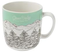 Green Valley Mug « Whispering Pines » : Cozy Mugs 4 | Tasse à café (350 ml) en porcelaine avec paysage forestier de la vallée verte pour des heures de lecture confortables - by Lilly Lucas