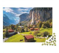 Green Valley Puzzles for Elderly 1000 Piece Recyclable Mountain View Puzzles Puzzle Jeu Accessoires Impossible Difficile Difficile Stimulant Activité 52x38cm/1000pcs