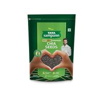 Green Velly Sampann Premium Chia Seeds | Rich in Calcium, Magnesium & Protein | Trans Fat Free, Rich in Omega 3 Fatty Acids, Source of Iron & Rich in Dietary Fibre | Handpicked Seeds 200g