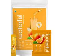 Green Velly Waterful Valencia Orange (30 gms X 5 Sachets) | Natural Instant Fruit Drink Mix | Low Sugar energy Drink Mix for Your Daily Hydration | 100% Natural Fruit Flavour with No Preservatives