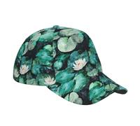 Green Water Lilies Casquette de baseball réglable avec visière incurvée pour homme et femme