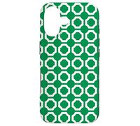 Green White Connected Hexagon Ring Circle Geometric Pattern Coque pour iPhone 17