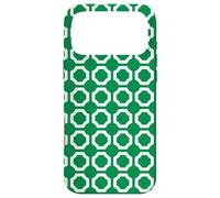 Green White Connected Hexagon Ring Circle Geometric Pattern Coque pour iPhone 17 Pro Max