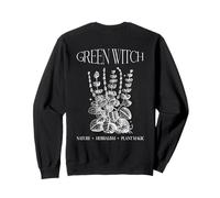 Green Witch Cottagecore Tarot Esthétique Forest Back Graphic Sweatshirt