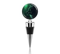 Green Wolf Bouchons de bouteille de vin avec joint en silicone, bouchon décoratif pour bouteille de vin, bouchons de champagne, bouchons de vin réutilisables en alliage de zinc pour cadeaux de