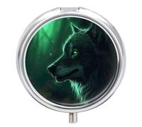 Green Wolf Pilulier à 3 compartiments pour sac à main ou poche Mini pilulier en métal pour médicaments quotidiens pour contenir des vitamines, de l'huile de poisson