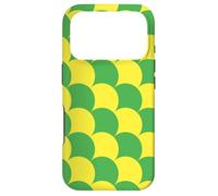 Green Yellow Diagonal Scales of Fish Arches Pattern Coque pour iPhone 17 Pro