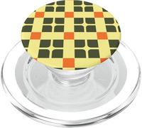 Green Yellow Orange Grid Geometric Retro Mosaic Patten PopSockets PopGrip pour MagSafe