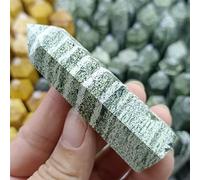 Green Zebra Stone Little Column Crystal Ore Home Office Decoration Craft Gifts Degaussing Ornaments7-9cm (Size : 3pcs)
