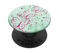 Green Zen Energy Mindfulness Spiritual Meditate Papillons PopSockets PopGrip Adhésif