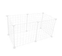 GREENADSCAPE 1ensemble Enclos Modulaire pour Animaux Cage à Chats Et Chiens Clôture Amovible pour Rongeurs Et Animaux De Compagnie Assemblage Facile Et Personnalisable Couleur Blanche
