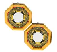 GREENADSCAPE 2 Pièces Miroir Feng Shui Bagua Protection Énergétique pour Entreprise et Maison Décoration Traditionnelle Chinoise