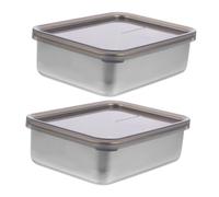 GREENADSCAPE 2pièces Récipient De Conservation Inoxydable Pour Fromage Et Beurre Lot De Boîtes Hermétiques Avec Couvercle Transparent Pour Réfrigérateur Stockage Alimentaire