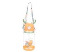 GREENADSCAPE Bouteille Eau Transparente pour Garçon Fille avec Paille Intégrée Gourde Forme de Cerf Gobelet Fuite pour Garçon Fille Accessoires de Voyage pour Hydratation des Tout