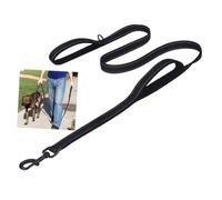 GREENADSCAPE Laisse de Traction Réfléchissante pour Chien avec Double Poignée Laisse Durable pour Promenade Entraînement et Activités Extérieures pour Chiens de et Moyenne Noire