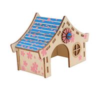 GREENADSCAPE Maison De Sécurisée pour Hamster en Bois 2 Pièces Jouets d 39 Exercice pour Animaux De Compagnie