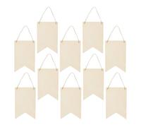 GREENADSCAPE Panneau en Bois à Faire Soi-Même, 10 Pièces, Forme Fanion, Bois, Surface Lisse, pour Halloween, Clubs et Décorations Maison