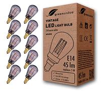 greenandco 10x Ampoule à LED Décorative Style Vintage | E14 ST45 | gris fumé | 2W 45lm | 1800K blanc très chaud | 320° | 230V | aucun scintillement | non-dimmable