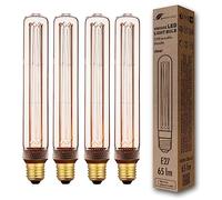 greenandco 4x Ampoule E27 Vintage dimmable LED T30 clair 2,3W 65lm 1800K | Ampoule décorative, blanc très chaud, aucun scintillement, dimmable