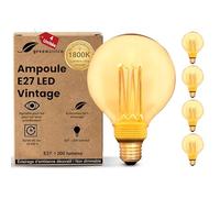 greenandco 4x Ampoule E27 Vintage LED G95 ambre 4W 200lm 1800K | Ampoule décorative, blanc très chaud, aucun scintillement, non-dimmable