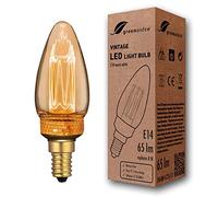 greenandco Ampoule à LED Décorative Style Vintage | E14 C35 | ambre | 2W 65lm | 1800K blanc très chaud | 320° | 230V | aucun scintillement | non-dimmable