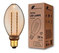 greenandco Ampoule à LED Décorative Style Vintage | E27 B75 | ambre | 4W 200lm | 1800K blanc très chaud | 320° | 230V | aucun scintillement | non-dimmable