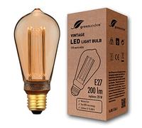 greenandco Ampoule à LED Décorative Style Vintage | E27 ST64 | ambre | 4W 200lm | 1800K blanc très chaud | 320° | 230V | aucun scintillement | non-dimmable