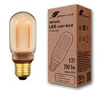 greenandco Ampoule à LED Décorative Style Vintage | E27 T45 | ambre | 4W 200lm | 1800K blanc très chaud | 320° | 230V | aucun scintillement | non-dimmable