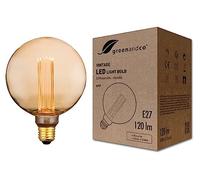 greenandco Ampoule à LED dimmable | Décorative Style Vintage | E27 G125 | ambre | 3,5W 120lm | 1800K blanc très chaud | 320° | 230V | aucun scintillement