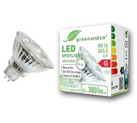 greenandco Ampoule LED MR16 GU5.3 | CRI 90+ | 6W 380 lm | 4000K blanc neutre | 36° | 12V AC/DC | non dimmable